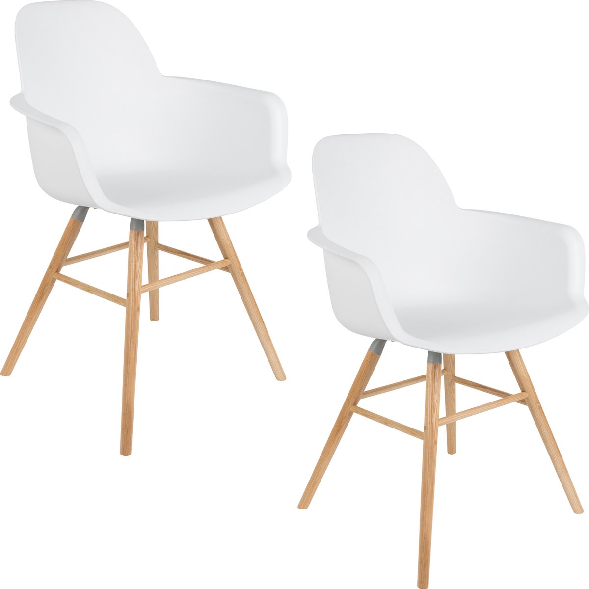 Zuiver Albert Kuip Eetkamerstoelen Armleuning Wit - Set van 2