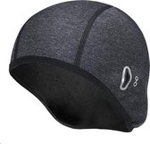 Mutsje - Helmmuts - Fietsmuts - Helm muts - Cycling mut - Warme Fietsmuts - grijs - Fietskleding Winter - One size - Thermo Fleece - Fietsaccessoires