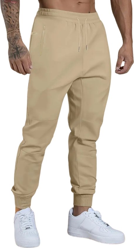 Livano Training Pants Men - Pantalons de sport - Pantalons d'entraînement longs - Survêtement - Vêtements de sport - Crème - XL