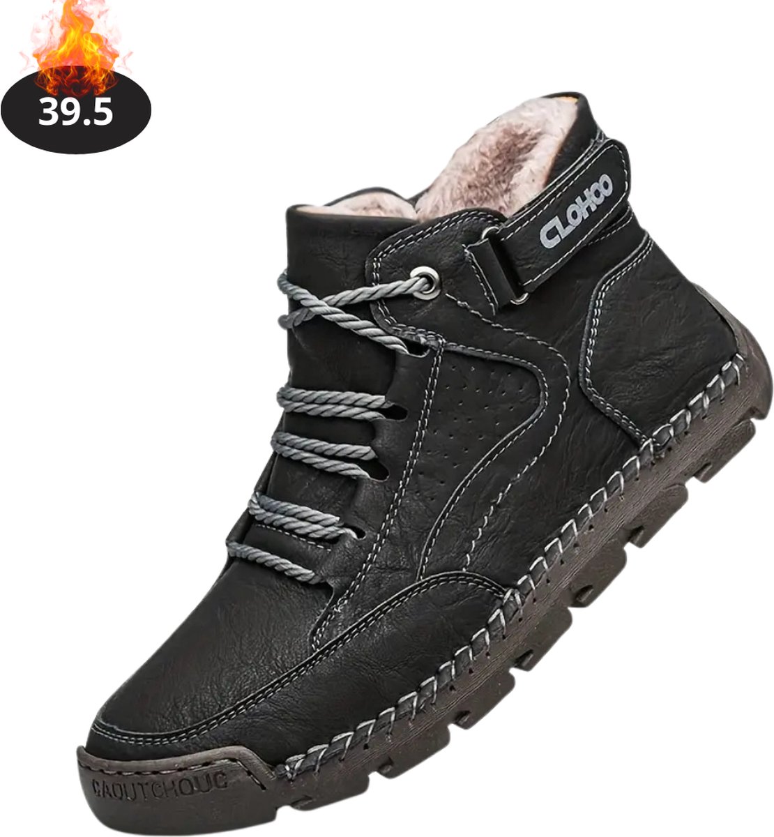 Nivard Schoenen Heren Hoge Sneakers Comfortabel Casual Volwassen Met Voering Zwart