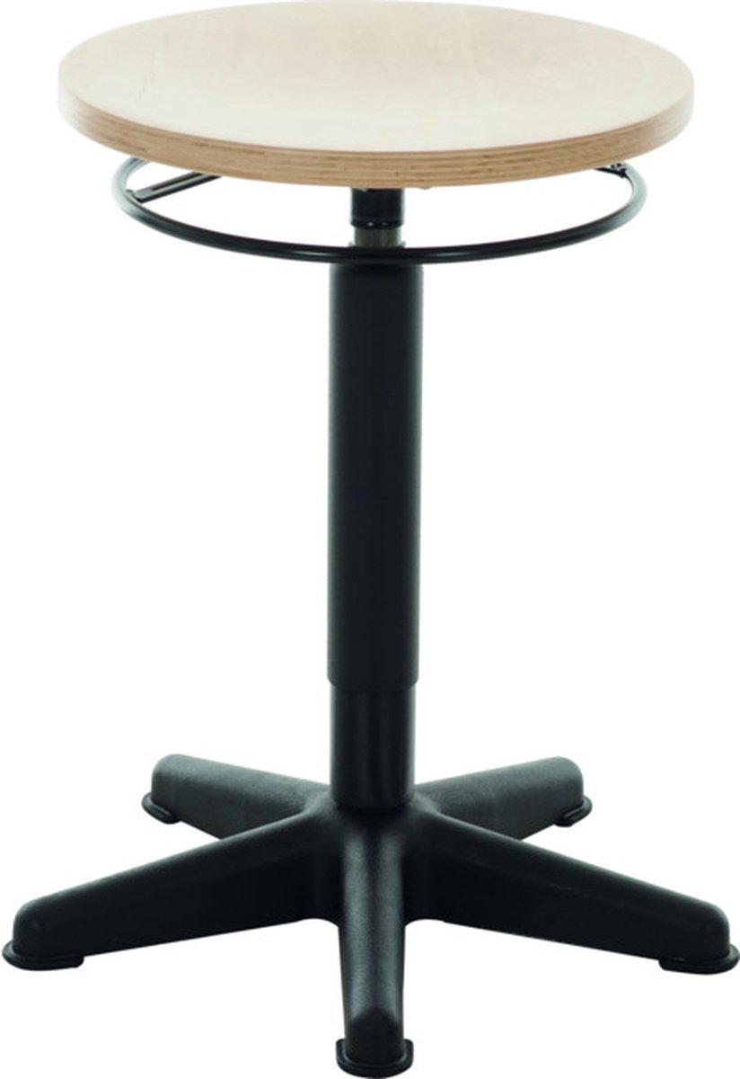 Stier - Werkkruk met Glijders - Zithoogte 440-630mm - Naturel Beuken