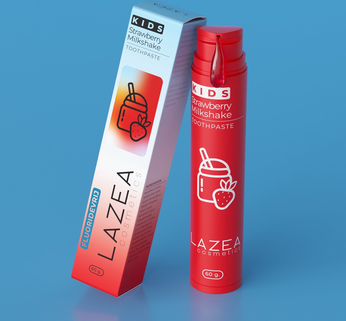 Goedkoopste LAZEA Kindertandpasta - Strawberry Milkshake Smaak - Tandpasta zonder fluoride - Zachte Aardbei & Vanille - Tandpasta Voordeelverpakking - Voor Kinderen - Natuurlijk & Veilig