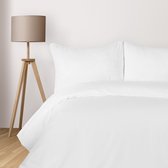 Komfortec Parure Housse de Couette avec Fermeture Éclair de Qualité Hôtelière 200x200 cm + 2 taies d'oreiller 50x75 cm - Wit