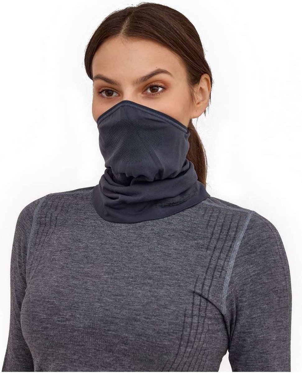 Brubeck Halve Bivakmuts Half Balaclava – Seamless Ademend & Ventilerend – Titanium Donkergrijs – Unisex