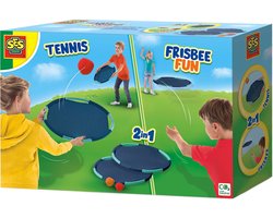 SES - Tennis en Frisbee fun - 2 in 1 - twee extra grote tennis frisbees - compact mee te nemen - met 2 splash water ballen