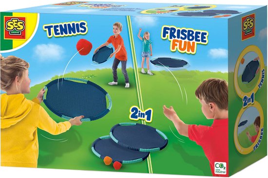 SES - Tennis en Frisbee fun - 2 in 1 - twee extra grote tennis frisbees - compact mee te nemen - met 2 splash water ballen
