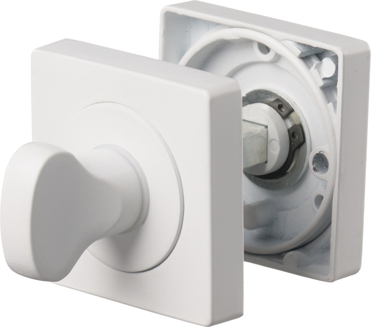 Ostiumhome® - Deurbeslag- WC-Slot - Wit - vierkante rozet - Arezzo