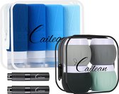Cailean - Reis Set - Reisflesjes met etui - 4 Stuks + Reis Potjes met etui - 4 Stuks + Navulbare Parfum Flesjes - 2 Stuks - Toilettas - Siliconen - Handbagage Set - Navulbaar - Spray Flesje - Leeg - Reisflesje - Mini lege Parfum verstuiver