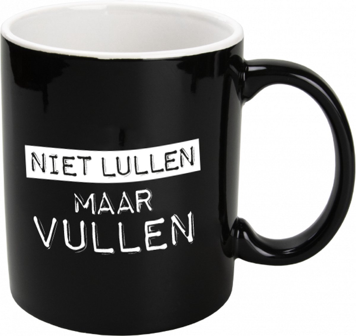 Mok - Zwart Wit - Toffees - Niet lullen maar vullen - lint: "Speciaal voor jou" - Cadeauverpakking