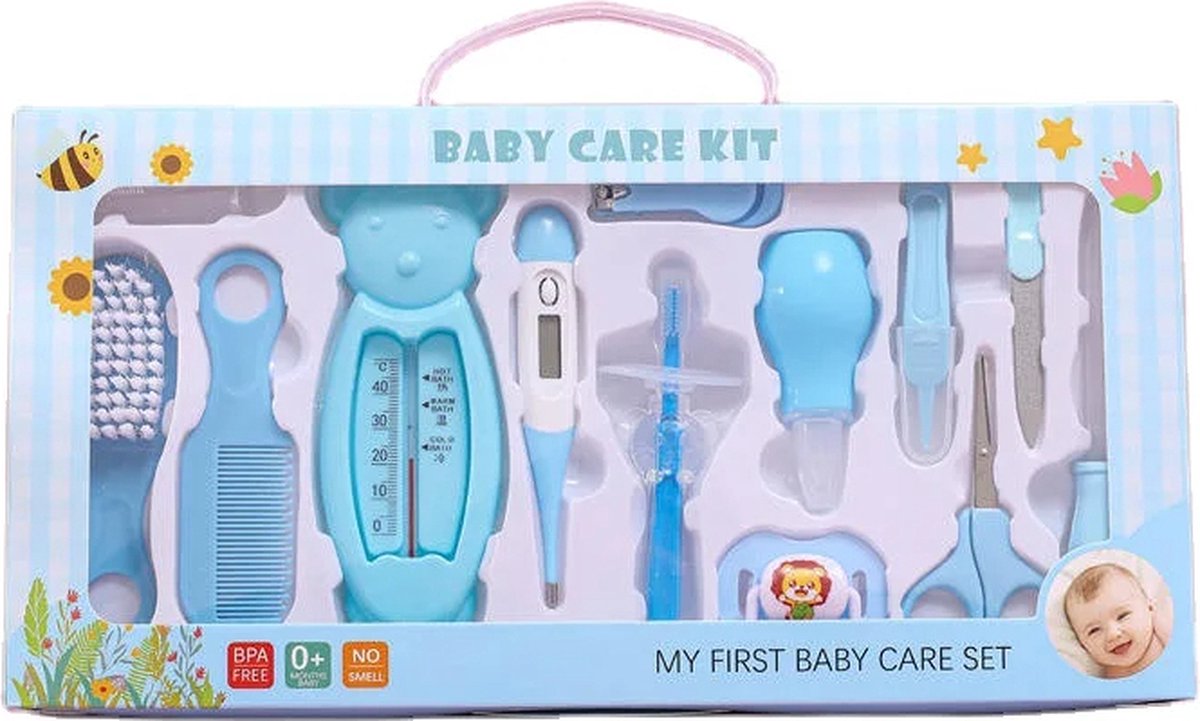 Goedkoopste AnyPrice® Baby Verzorgingsset / Karaamcadeau Jongen - incl. Baby Borstel - baby Nagelvijl - Kraamcadeautjes - Baby Speen - Baby Thermometer - Baby Tandenborstel - Baby Nagelknipper - Baby Manicureset - Blauw