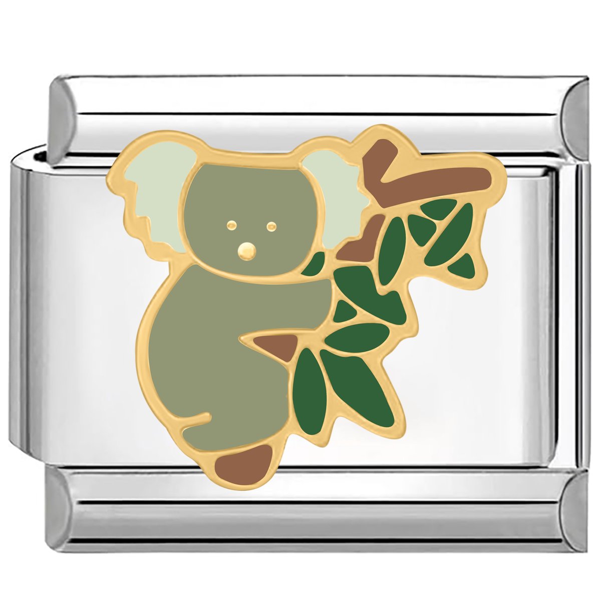 Quiges - Schakel - Bedel - 9mm - charms - Kleurrijk - Koala beer - Geschikt voor - armband - Schakelarmband - italy bedels armband