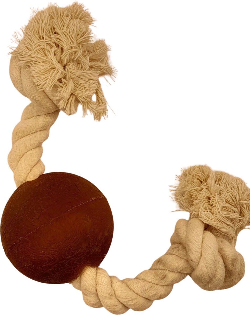 Wolters kauwspeelgoed - rubber kauwbot hond - kauwbot hond speelgoed - speelgoed tandverzorging - touw speelgoed hond - bal honden - 6.5cm doorsnede