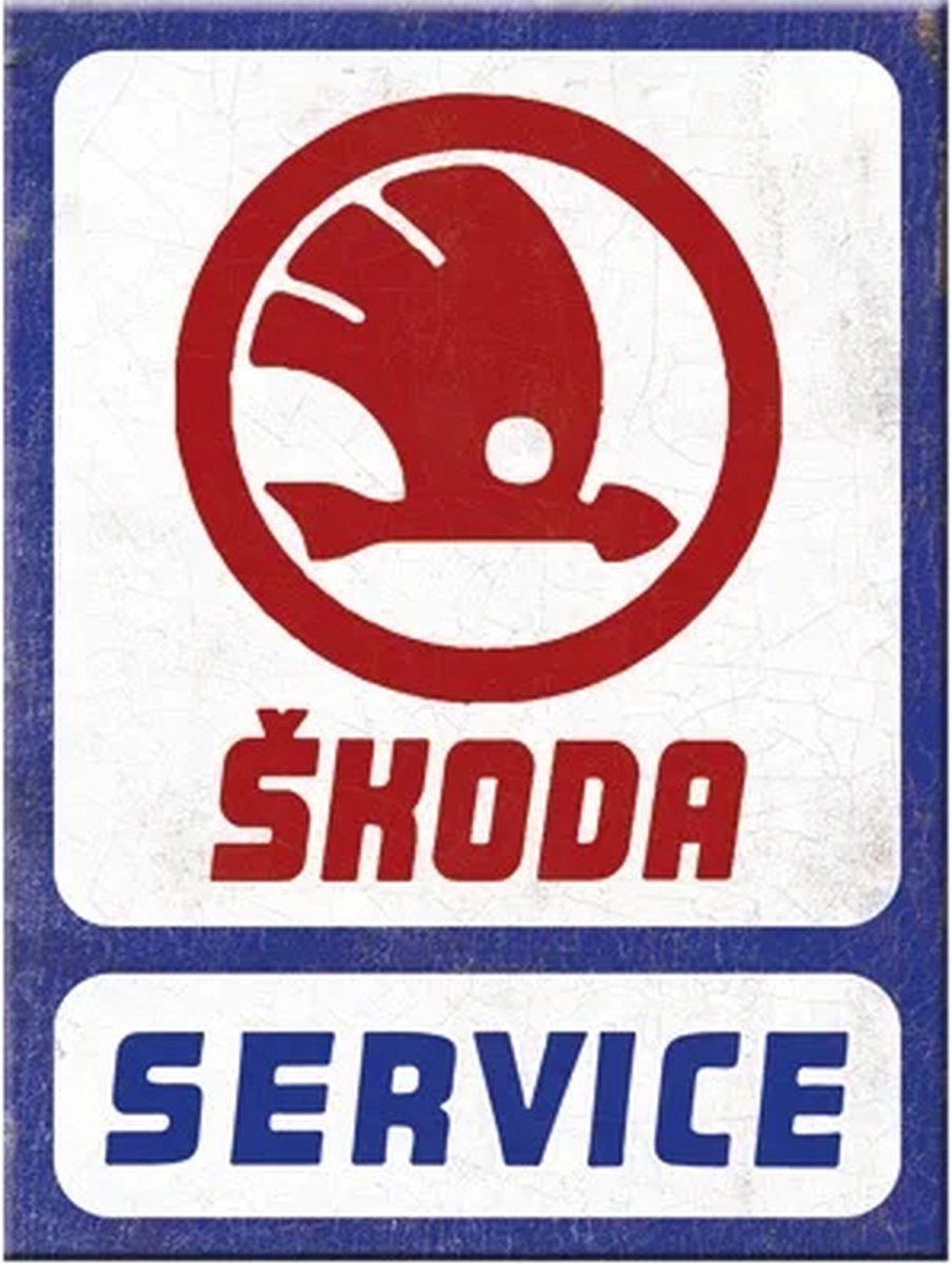 Magnet Skoda Service magneet 6 x 8 cm