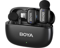 Boya Mini-15 2.4 GHz Ultra Mini Wireless Microphone Black (2TX+1RX-Lightning)