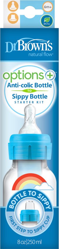 Dr. Browns outlet Standaardfles 120 ml blauw duopack Options Bottle
