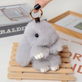 Pluizige Konijnen Sleutelhanger - Fluffy Pompon - Kleurrijke Sleutelhanger voor Sleutels en Tassen