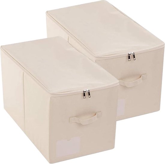 HOMCOM Opbergdoos, set van 3, inklapbaar, met wielen, 60 x 42 x 34 cm