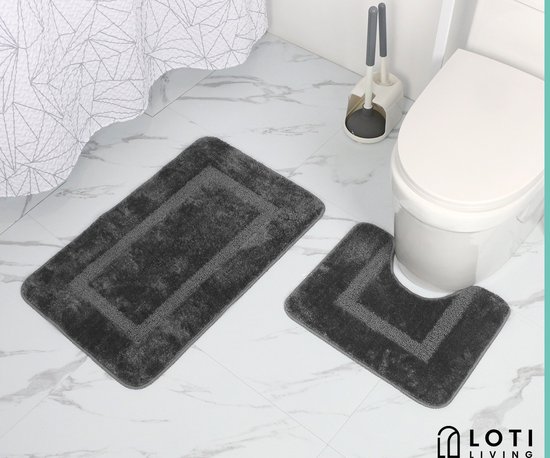 Loti Living Set de bain Microfibre Grijs