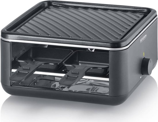 SEVERIN RG 2360 - Black Line Lite Mini gourmetstel - 4 personen - variabele temperatuurinstelling - PFAS vrije baklaag - vaatwasserbestendig - 4 pannetjes met parkeerfunctie — afbeelding 5