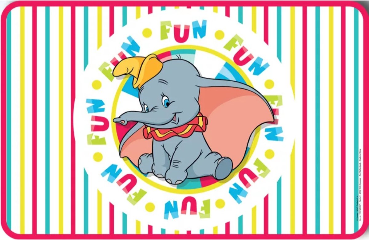 Dombo het olifantje fun placemat 43 x 28 cm multicolor