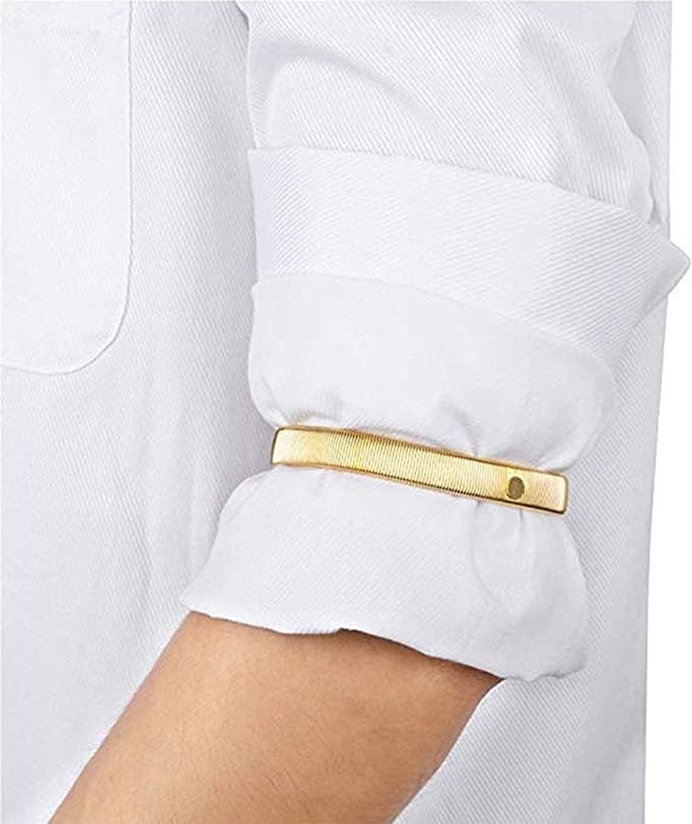 AHQiZFX 2 paar verstelbare mouwhouders, herenhemd, mouwhouders, antislip hemd, mouwhouders, met antislip sluitclips, voor vaste mouwen, kelner, hemd, kostuumaccessoires, zwart, L