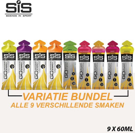 Science in Sport - SiS Go Isotonic Energiegel 9-pack Mixed - Sportgel / Energy gel - 9x60 ml - variatie bundel
