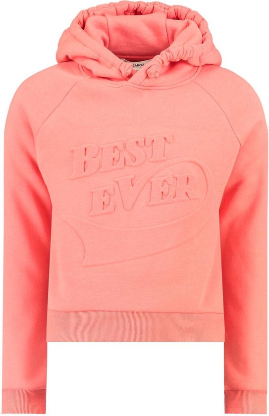 Garcia Meisjes Roze hoodie met tekstopdruk - red rouge - Maat 176 | bol.com