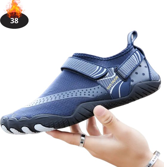 Nivard Waterschoenen Voor Kinderen & Volwassenen - Aqua Shoes - Aquaschoenen - Afzwemschoenen - Zwemles Schoenen - Blauw- 38
