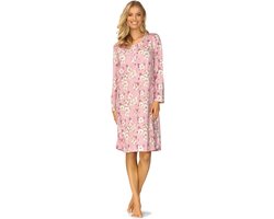 Ascafa Nachthemd 'Awake' - Dames Nachtmode - Lange Mouw - Roze - Maat 50