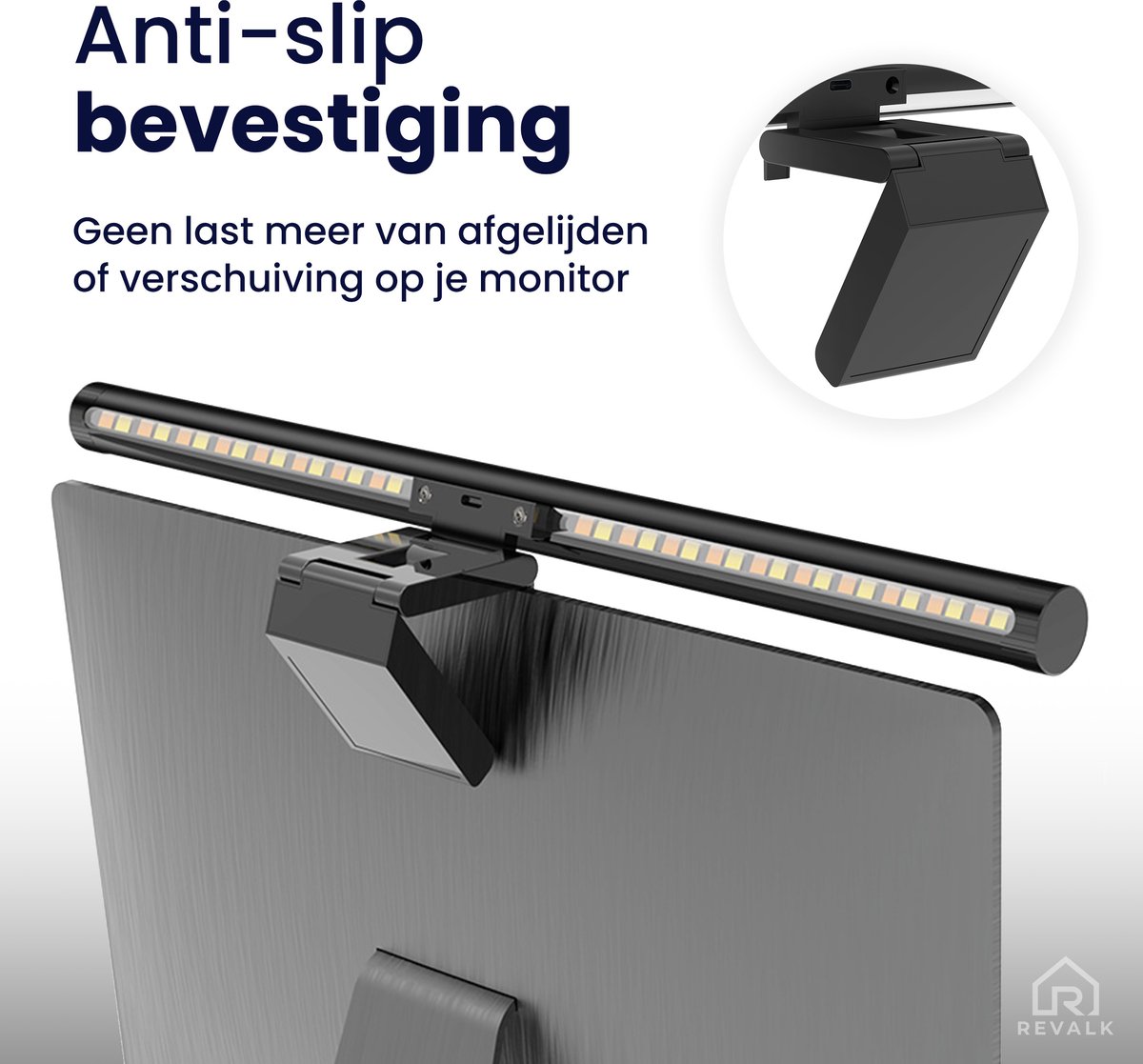 Monitor lamp Met Backlight - Bureaulamp - Leeslamp - Klemlamp - Light Bar - Dimbaar - Verschillende kleurinstellingen - Zwart