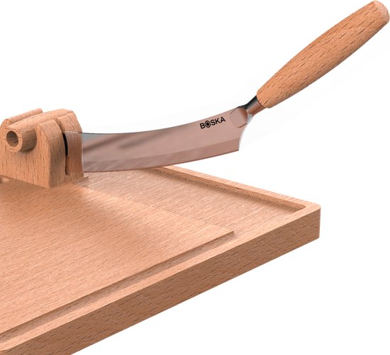 Old Amsterdam Kaasplankje met Mes – Houten Borrelplank Set met Kaasmesje – Kaasplank Cadeau