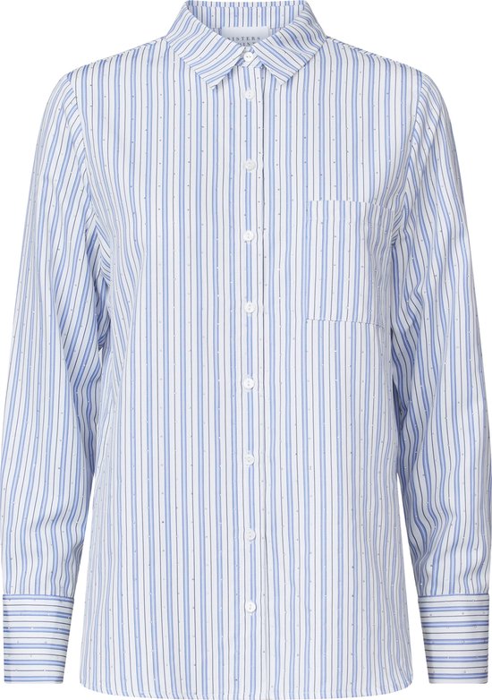 Foto: Sisters point virra sh5 dames blouse blue stripe maat s