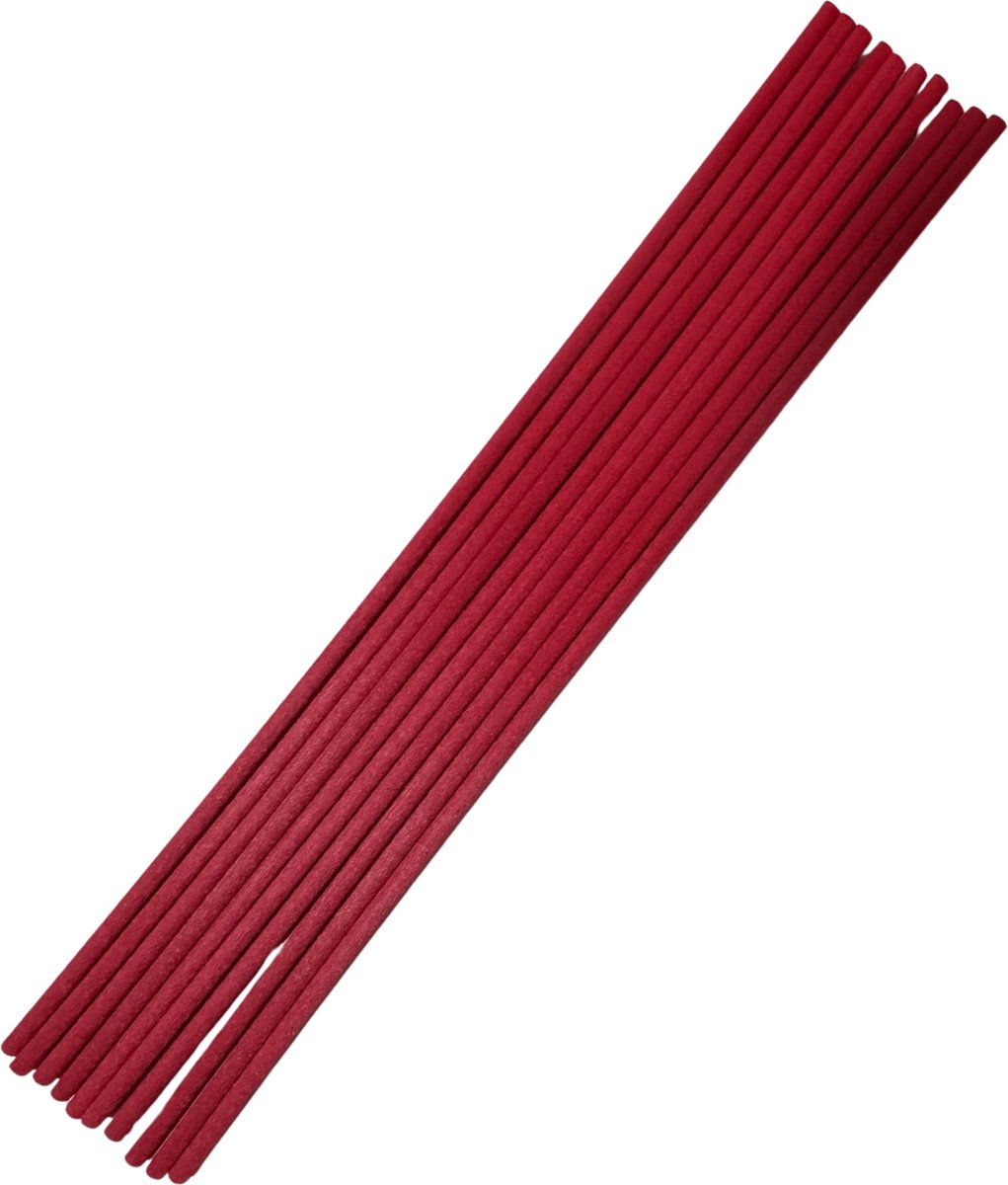Luxe Losse Aromatherapie Geurstokjes - 25 Stuks - Rode Vezel - 26cm x 4mm - Geurverspreiders - Navulling Geurstokjes Rood - Diffuser