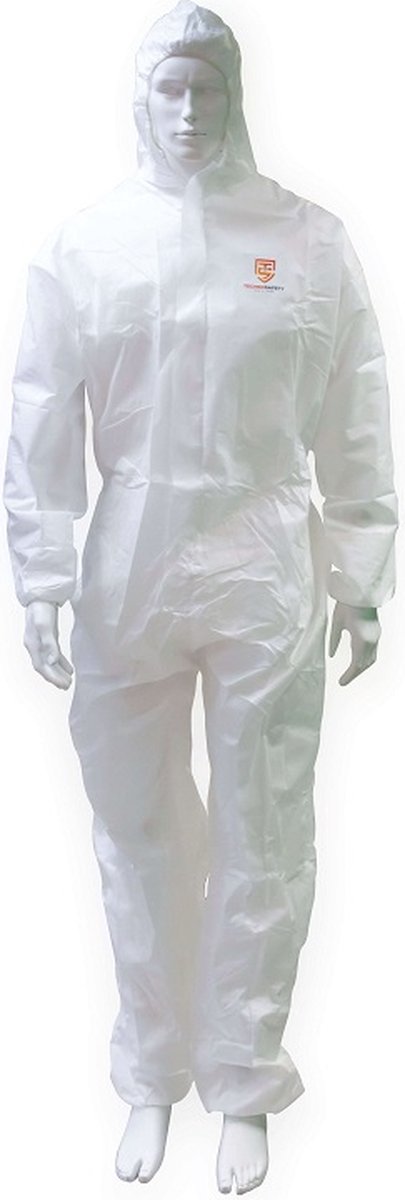 Technosafety Wegwerp Overall - Categorie 3 - Type 5/6 - Anti Statisch - Wit - Maat XXXL