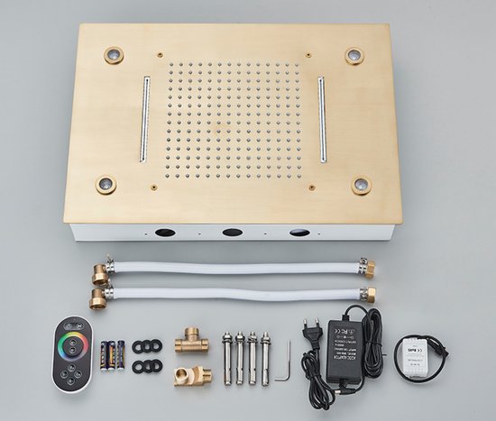 SaniSupreme® La Paz Douche de plafond encastrée Douche à effet de pluie avec éclairage LED et fonction cascade