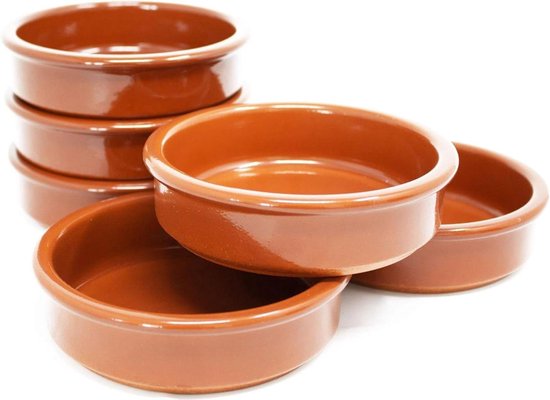 8x kleine tapas-hapjes schaaltjes bruin 11 cm - online kopen | Lage prijs