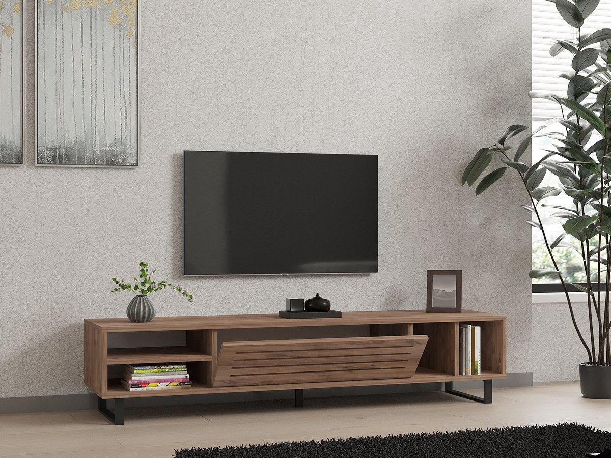 Safir TV-meubel | 100% MELAMINE | Atlantisch Grenen - Emob - TV-meubel - Bruin - Spaanplaat