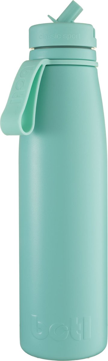 Drinkfles EcoBotl - Evolution V2 500ml - Aqua - Drinkfles - Waterfles - Duurzaam - Herbruikbaar - Sportdop - Rietje - Geïntegreerde draaglus