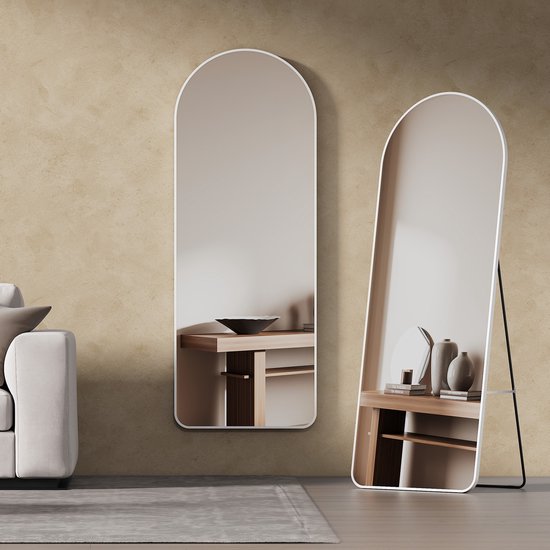 EMKE Miroir pleine longueur - Miroir sur pied - Miroir mural - 160x60cm - Wit - Miroir pleine longueur Chambre
