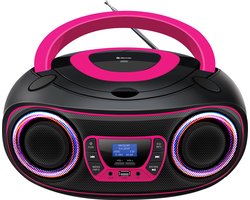 Denver Draagbare DAB Radio CD Speler Kinderen - Bluetooth - Lichteffecten - Boombox - AUX - FM - TDB212PINK