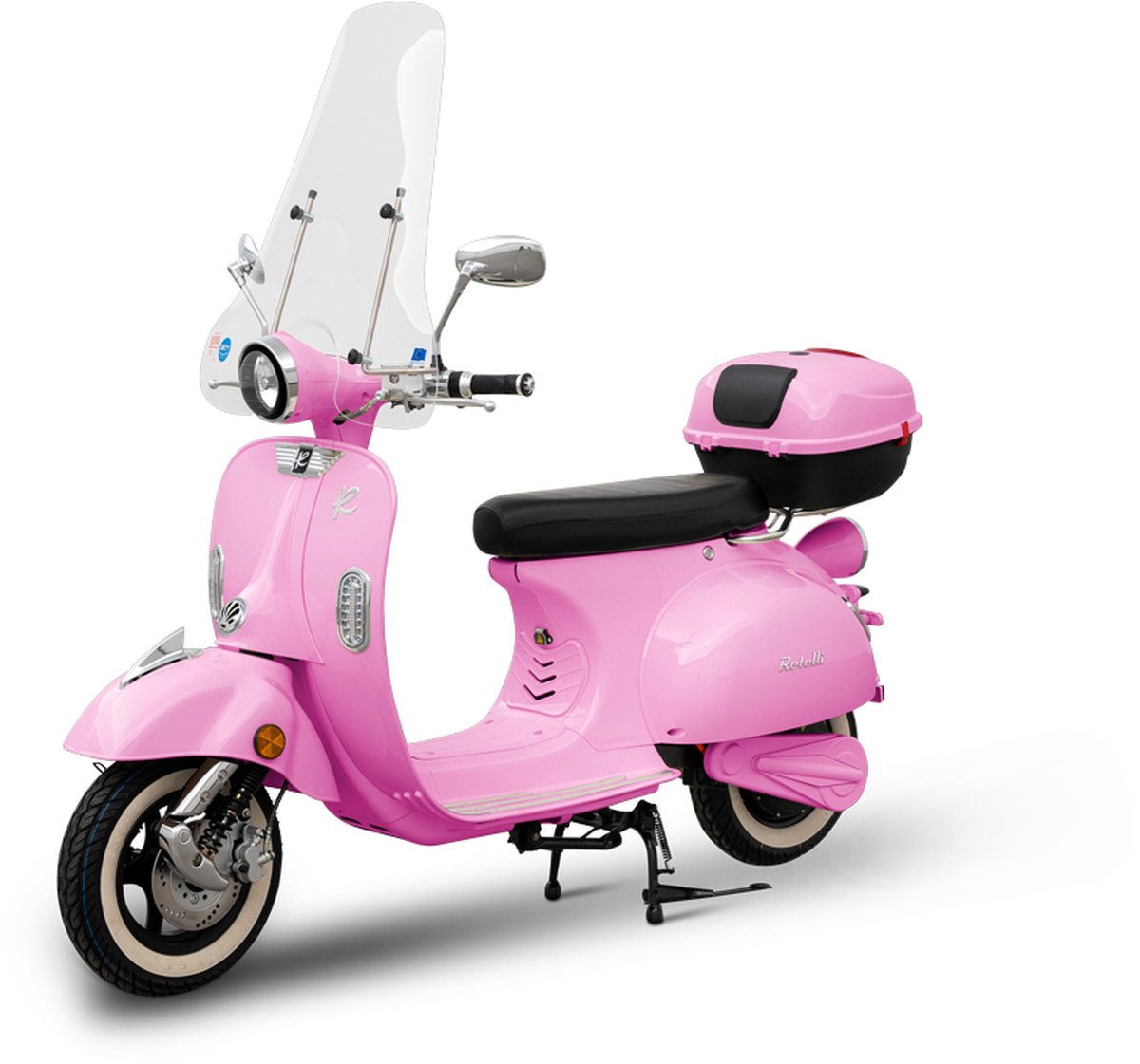 E-scooter - Retelli Vecchio Classico 20ah - roze - Keuze: Brom/snor - retro - incl kenteken, tenaamstelling en rijklaar maken
