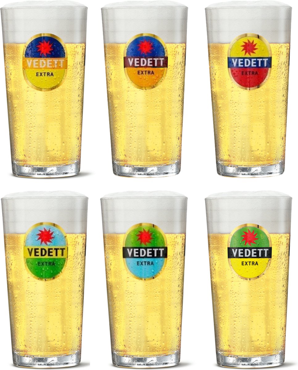 Vedett Extra Bierglas - 6 stuks - 33 cl