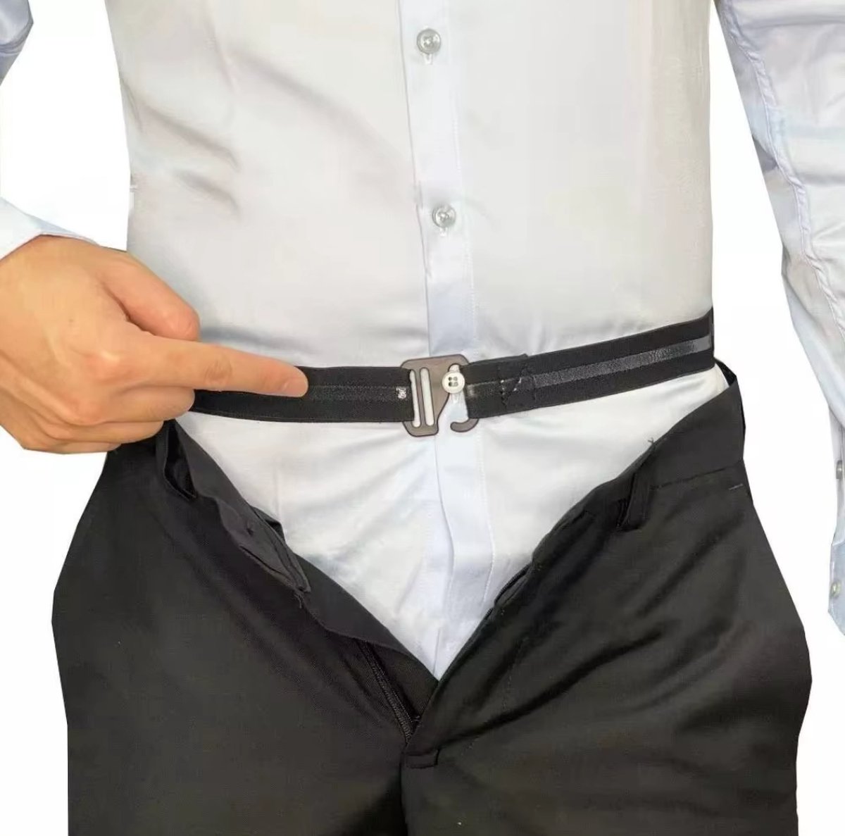 Actie4you® - Overhemd Riem – Elastische Riem - Onderkleding Riem - Verstelbaar Tot 103 CM - Antislip Overhemd Tool – Zwart