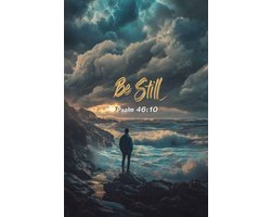 Be Still Poster - Tekst - Quote - Psalm 46:10 - Bijbeltekst - Inspirerend - Religie - Man - Zee - posters - formaat 60x90cm - Wanddecoratie - 4912KMD