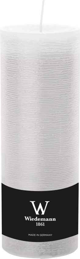 Wiedemann Bougie cylindrique/bougie pilier - modèle haut - bougie rustique - blanc - 7 x 22 cm - 98 heures de combustion