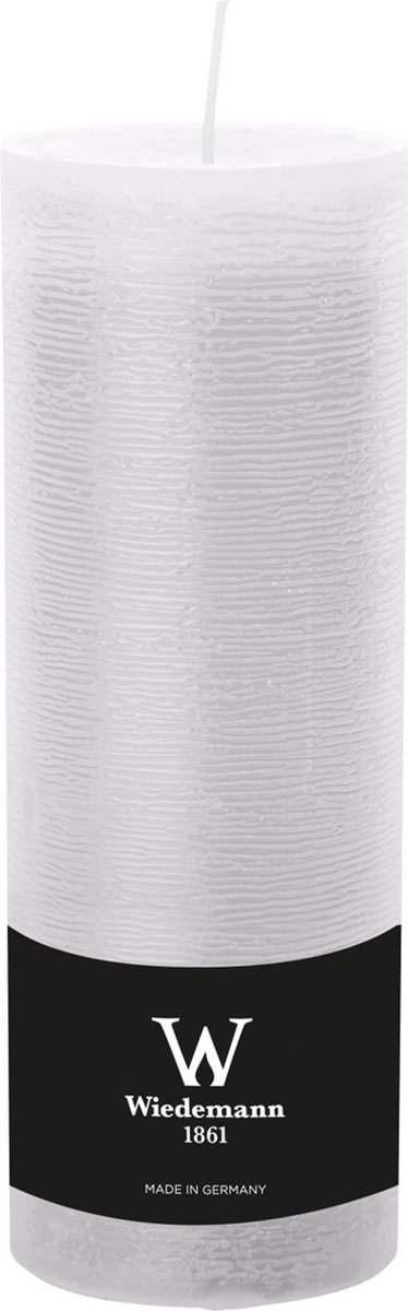 Wiedemann Cilinderkaars/stompkaars - hoog model - rustieke kaars - wit - 7 x 22 cm - 98 branduren