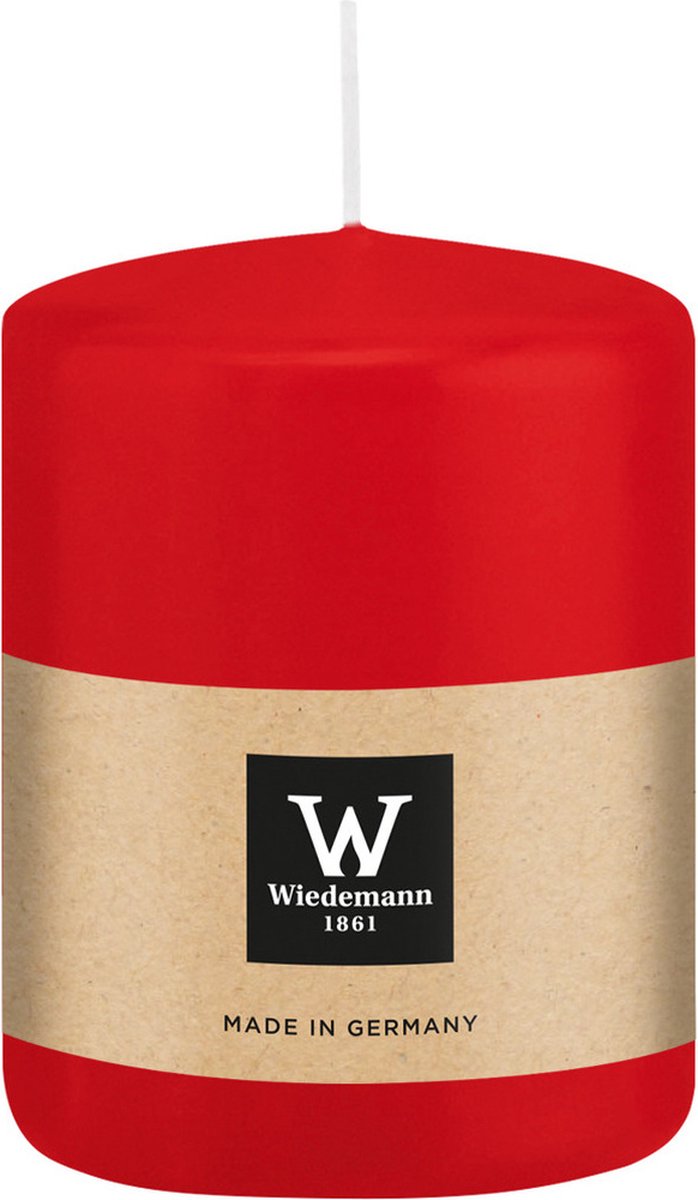Wiedemann Cilinderkaars/stompkaars - rood - 6 x 8 cm - 29 branduren - zuilkaarsen