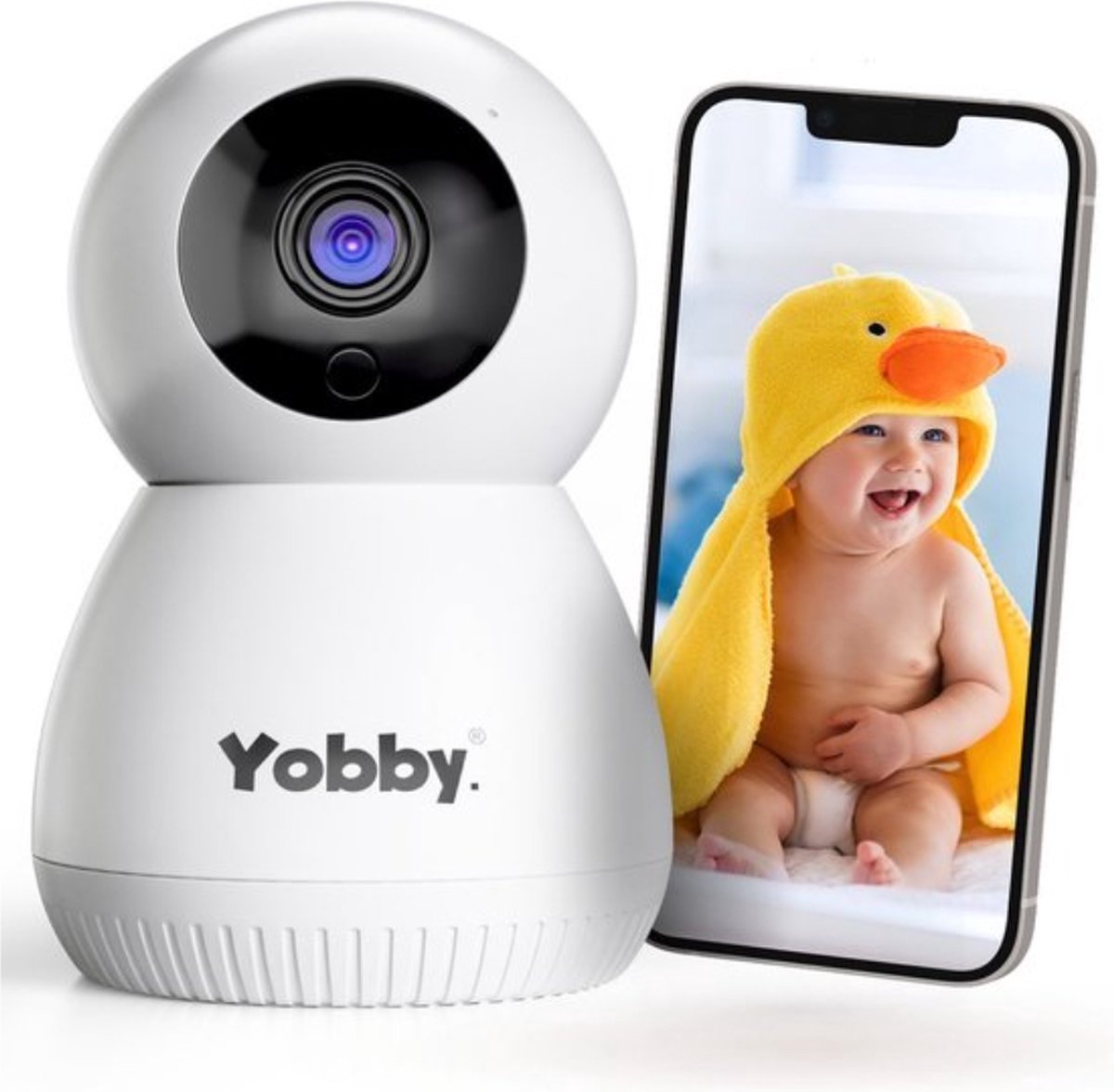 Afbeelding van Yobby - FullHD Babyfoon Met Camera en App – Onbeperkt Bereik – WiFi - Geluid en Bewegingsdetectie – Terugspreekfunctie – 4x Zoom - Nachtzicht