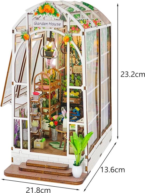 DIY Book Nook Kit Tuinhuis - Miniatuurhuis voor kinderen en volwassenen