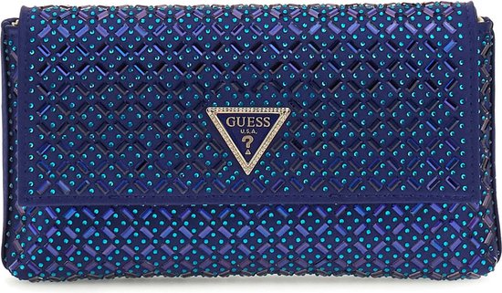 GUESS Sac de soirée Pochette Zalina Mini Pouch Sapphire Bleu